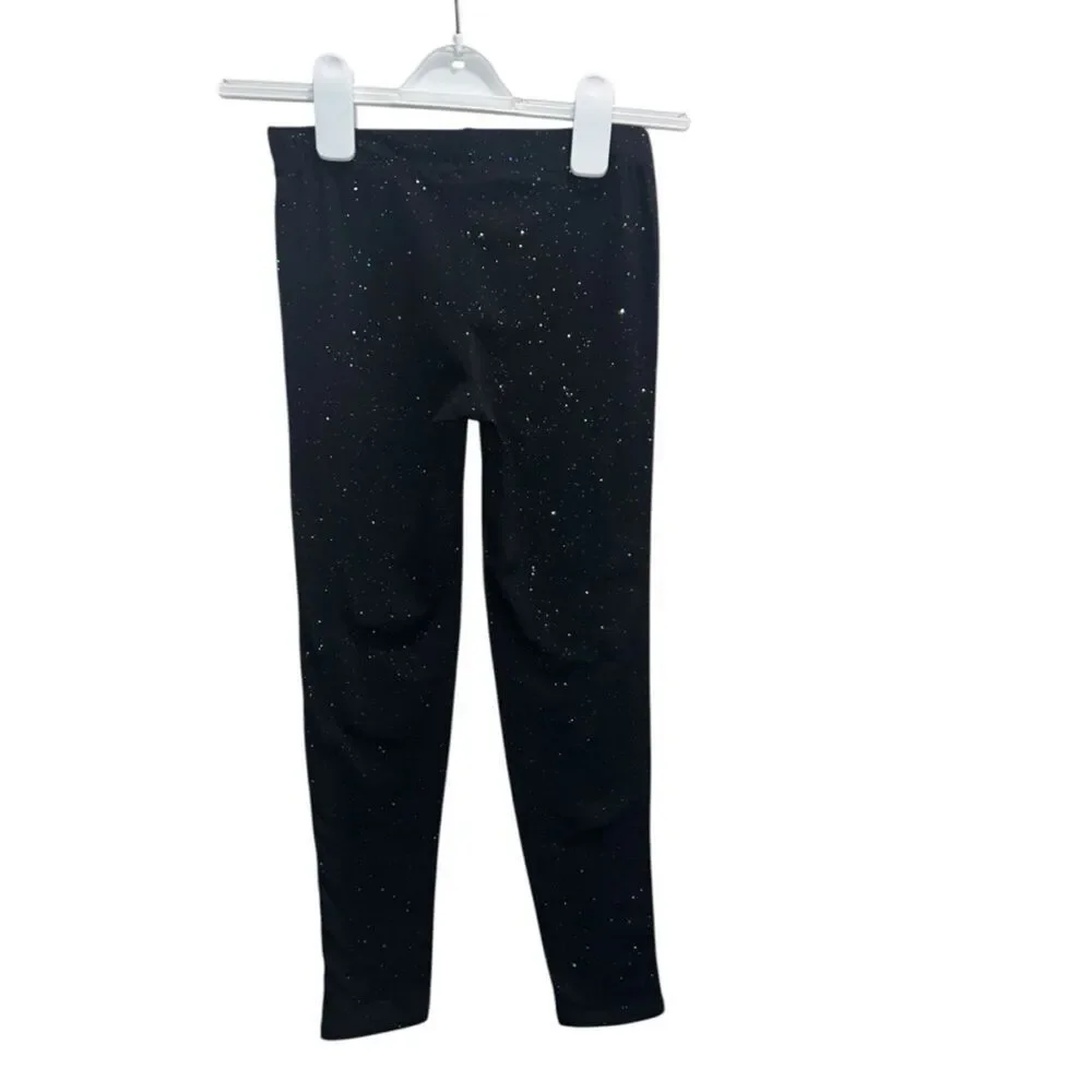 GAP Kids Black Galaxy Print Leggings NWT Size L (10) Sparkle Star Print